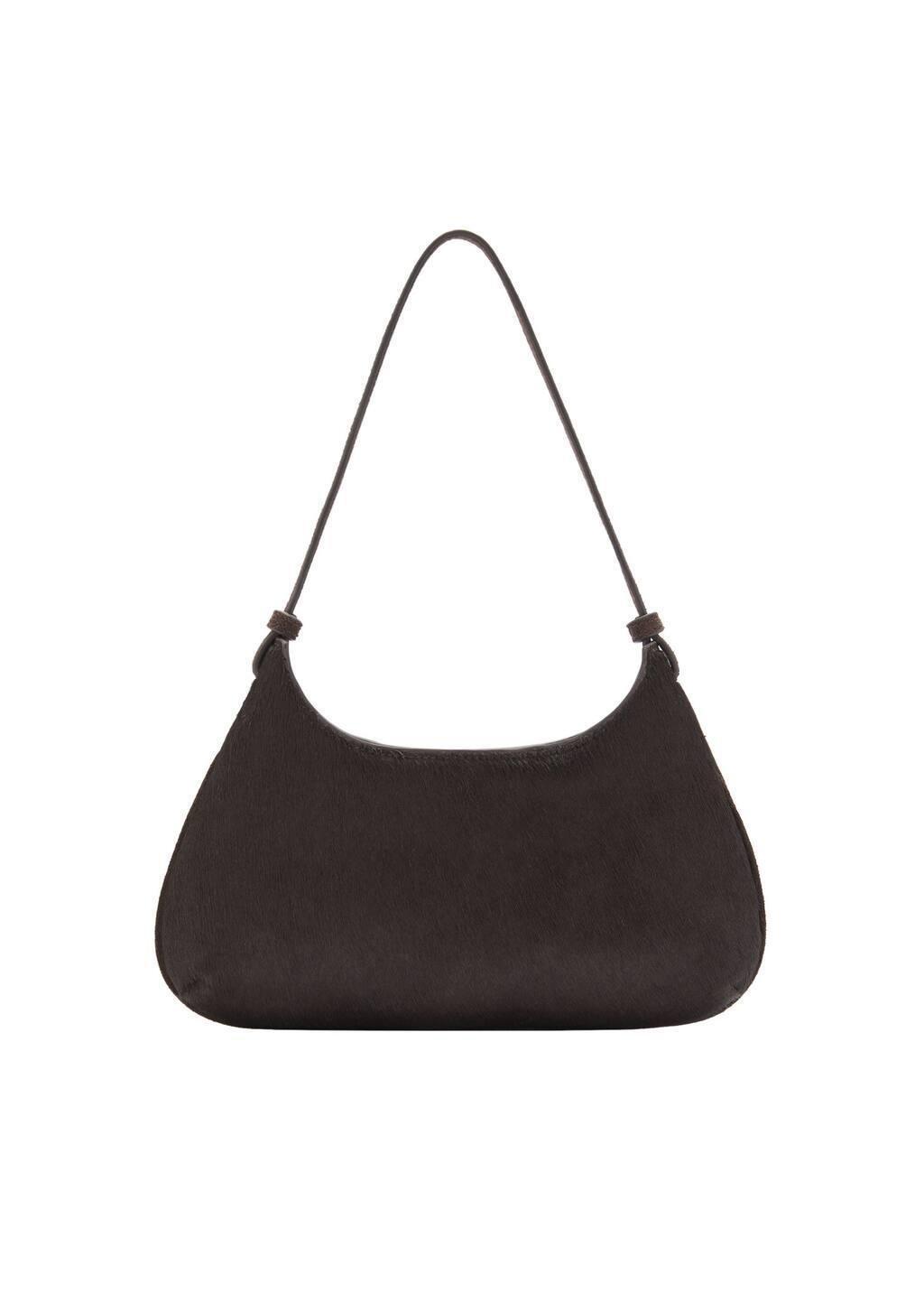 Brown Cow Leather Shoulder Bag, Dark Brown, large image number 2