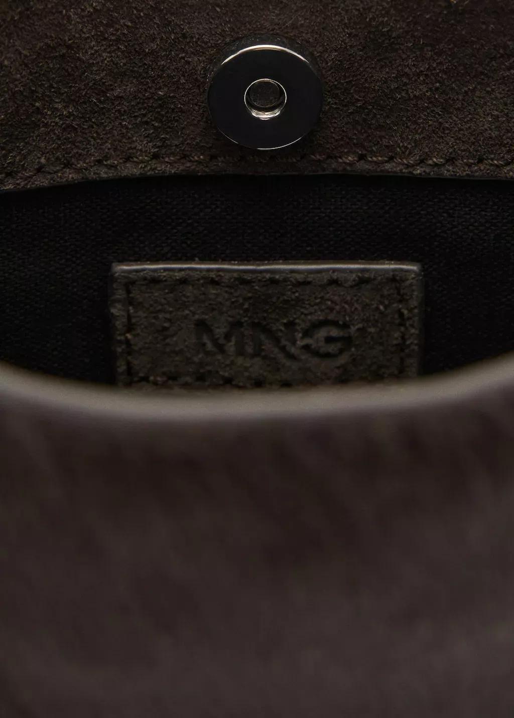 Brown Cow Leather Shoulder Bag, Dark Brown, large image number 3