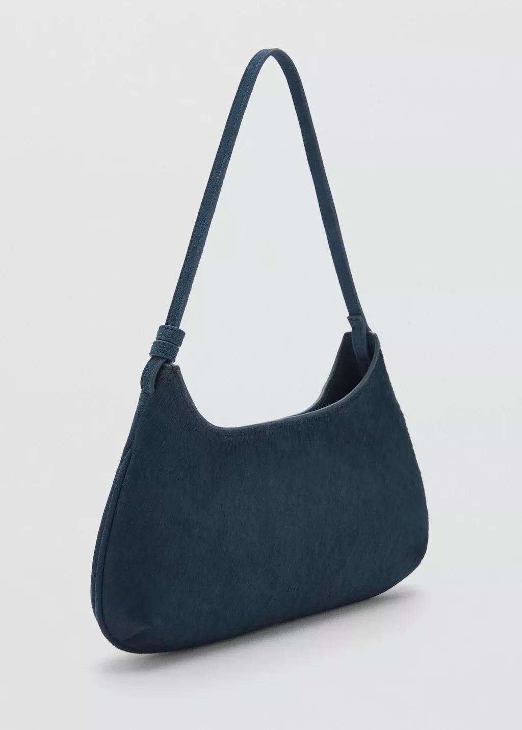 Blue Cow Leather Shoulder Bag, Medium Blue, large image number 0