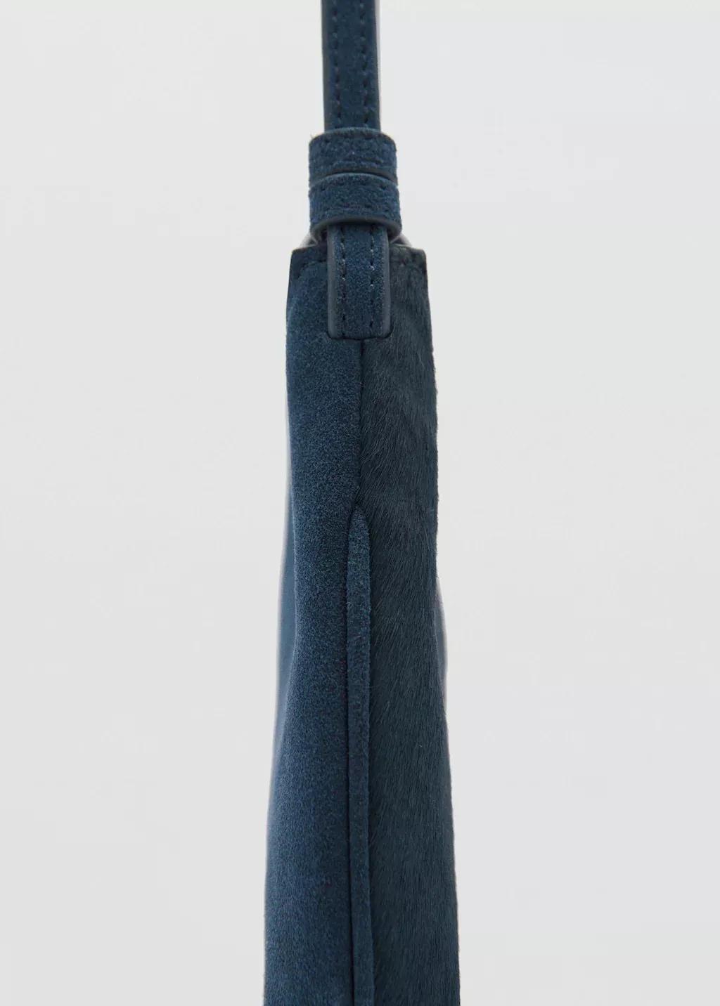 Blue Cow Leather Shoulder Bag, Medium Blue, large image number 1