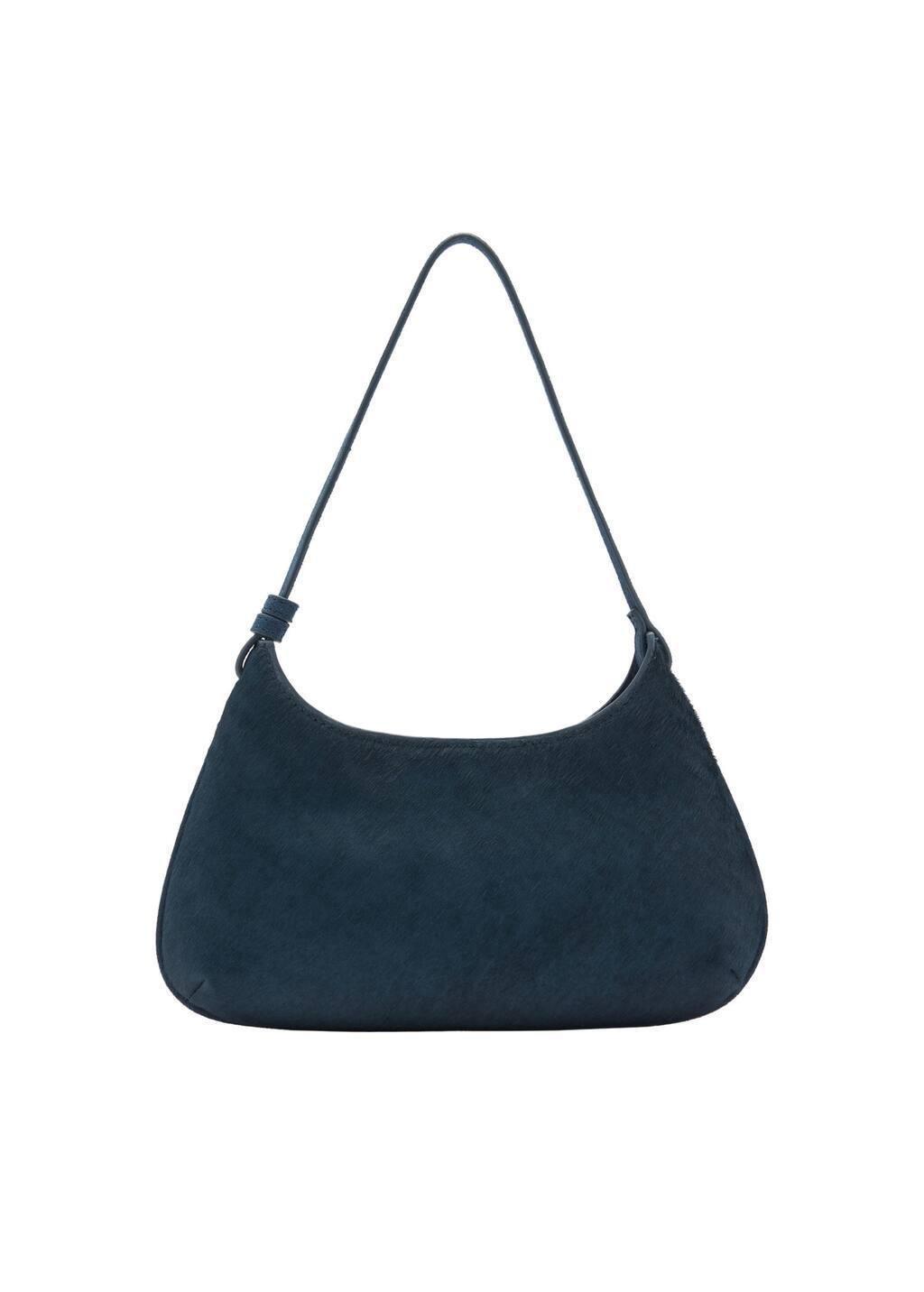 Blue Cow Leather Shoulder Bag, Medium Blue, large image number 2