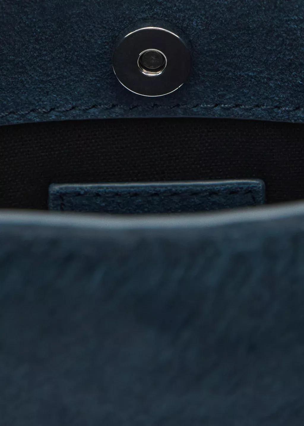Blue Cow Leather Shoulder Bag, Medium Blue, large image number 3
