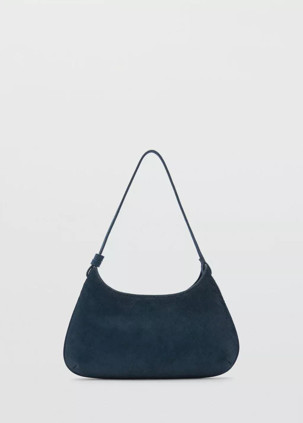 Blue Cow Leather Shoulder Bag, Medium Blue, large image number 4