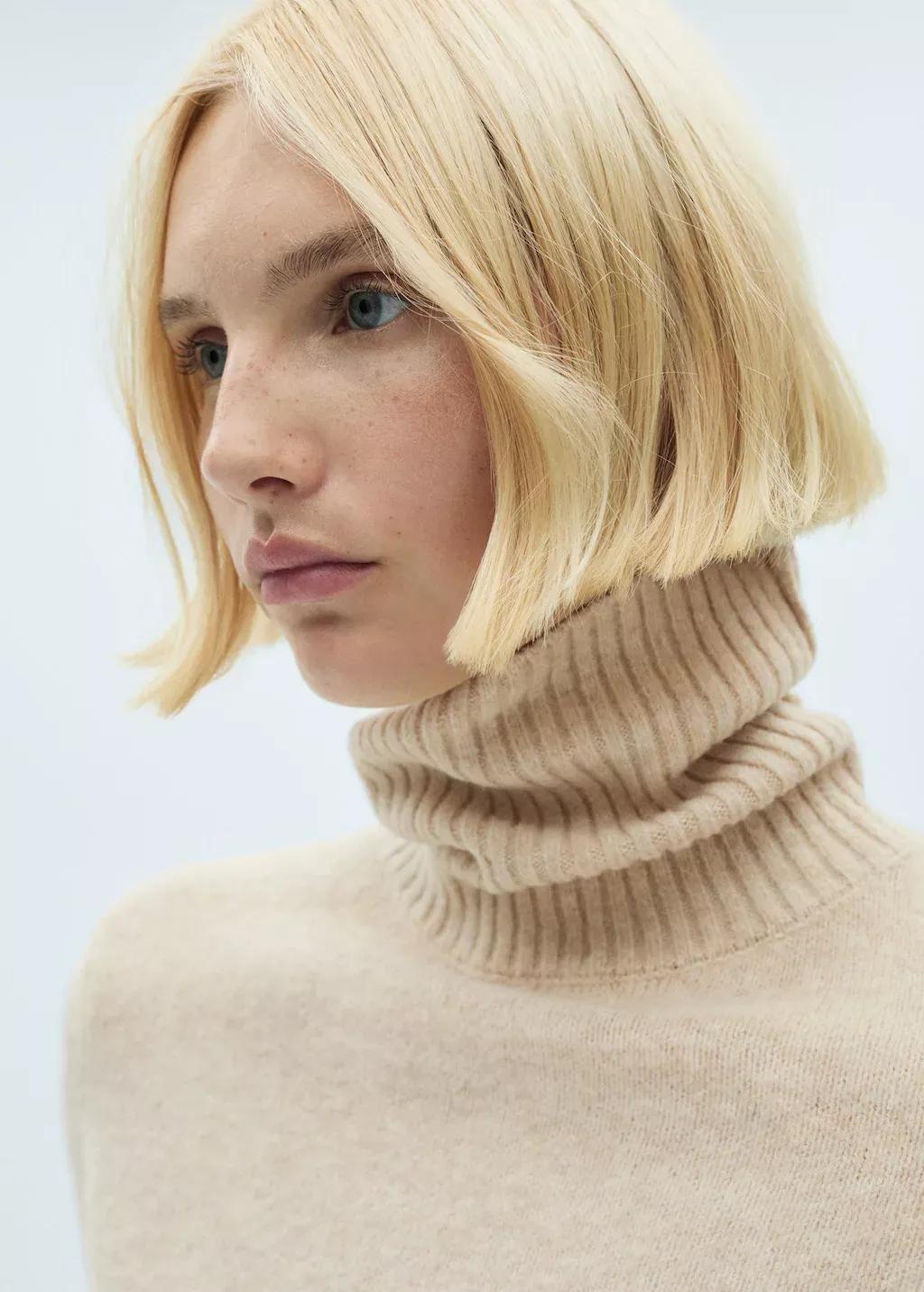 Beige Turtle Neck Sweater, , large image number 1