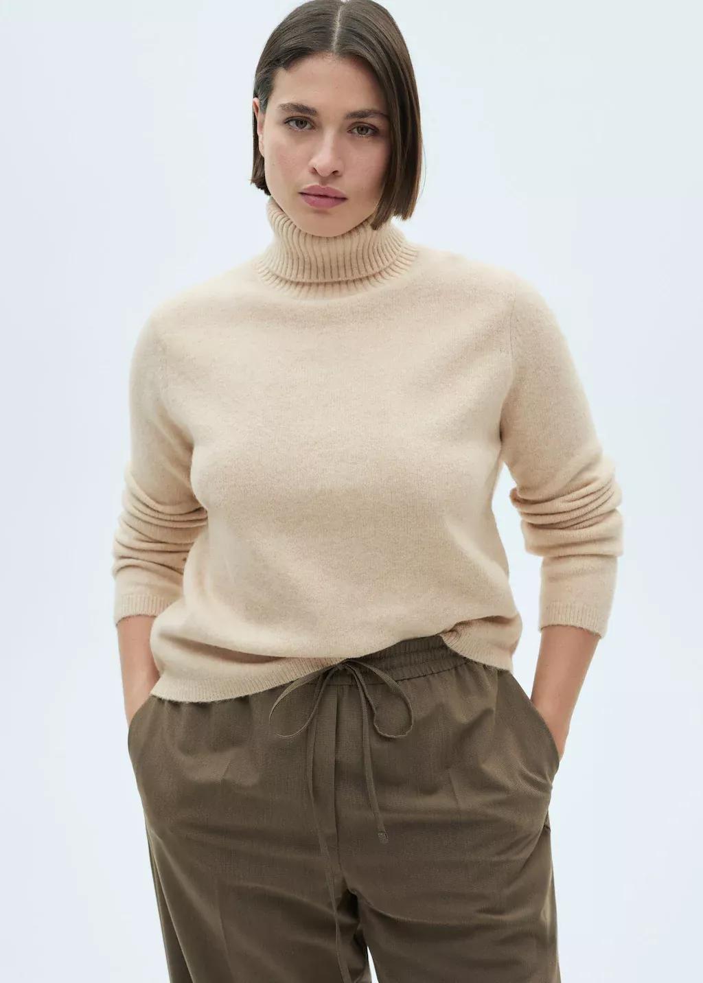 Beige Turtle Neck Sweater, , large image number 6