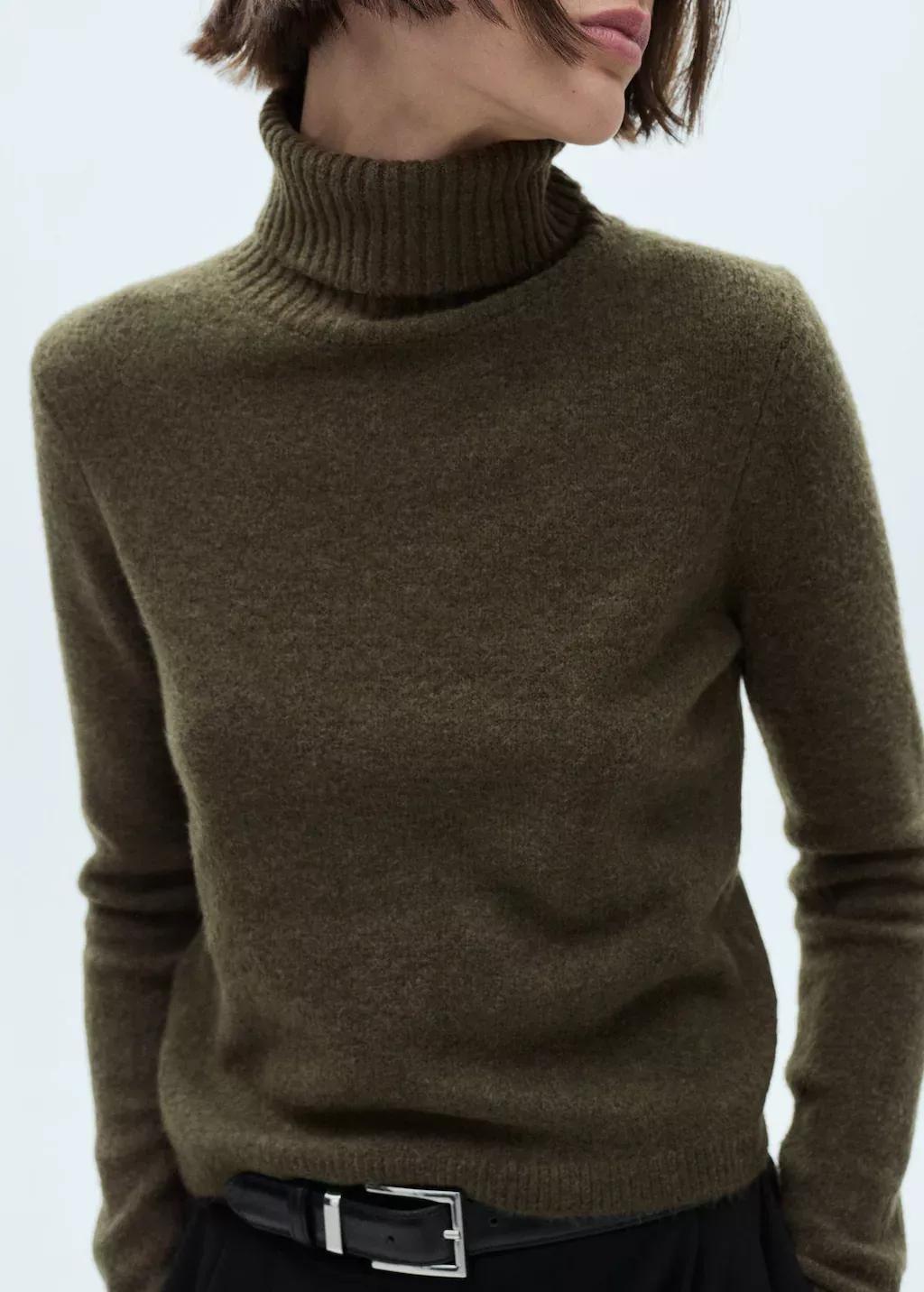 Khaki Turtle Neck Sweater, , large image number 0