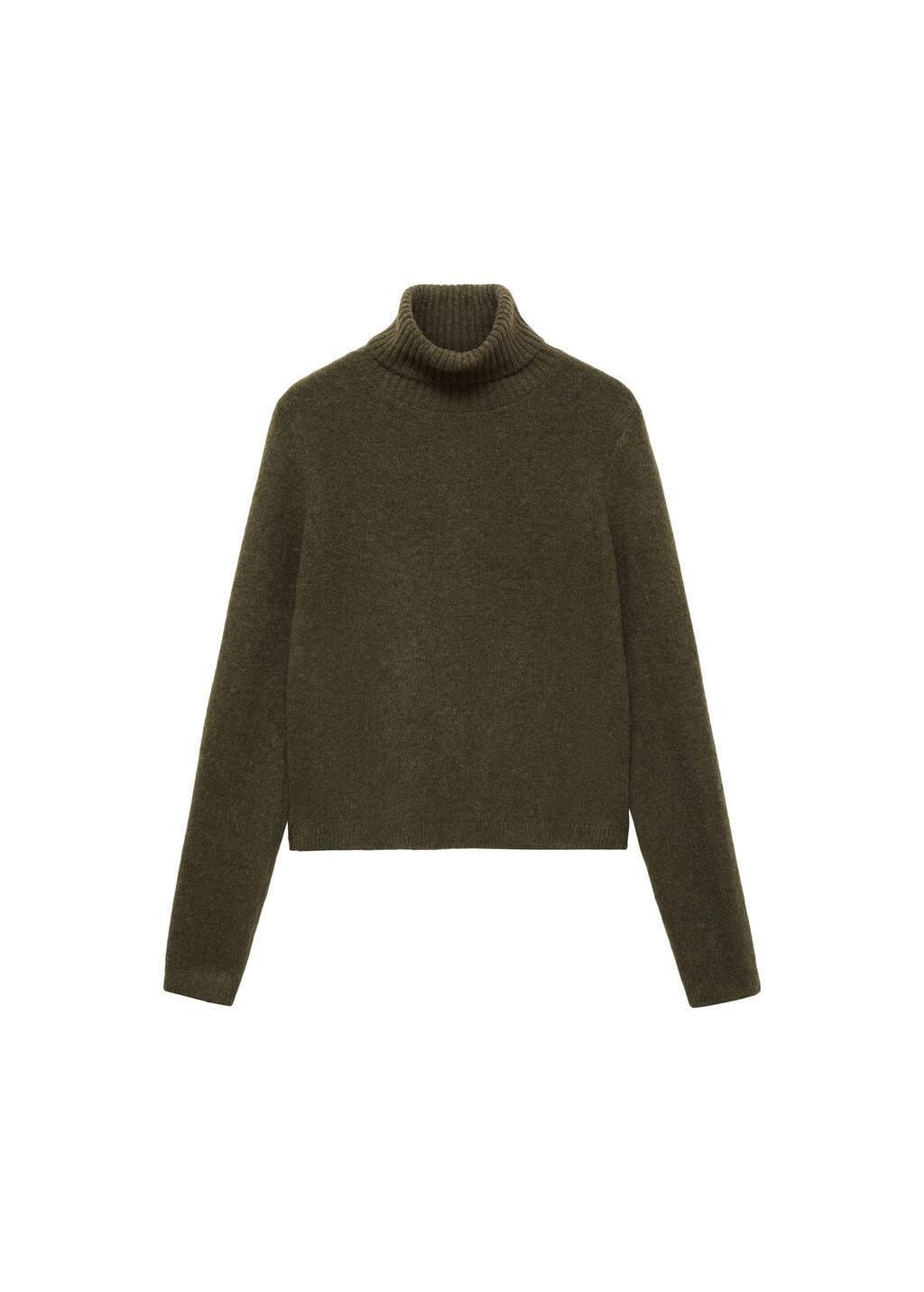 Khaki Turtle Neck Sweater, , large image number 2