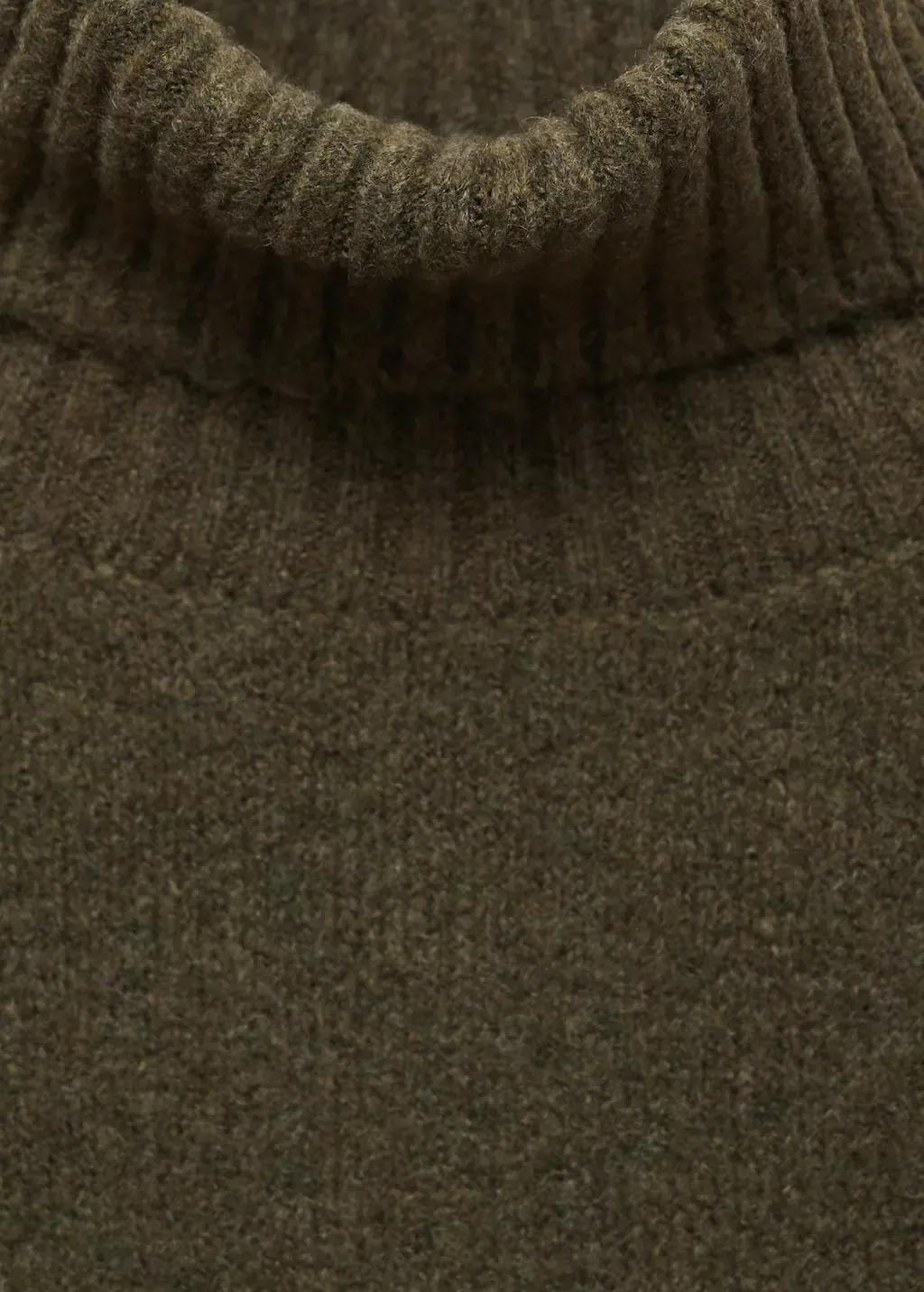 Khaki Turtle Neck Sweater, , large image number 3
