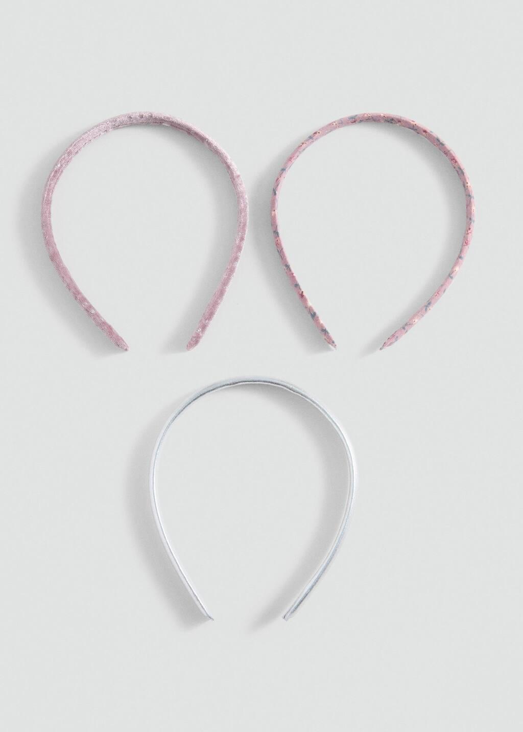 Pink Lt-Pastel Pack 3 Headbands, Kids Girl, Light-Pastel Pink, large image number 2
