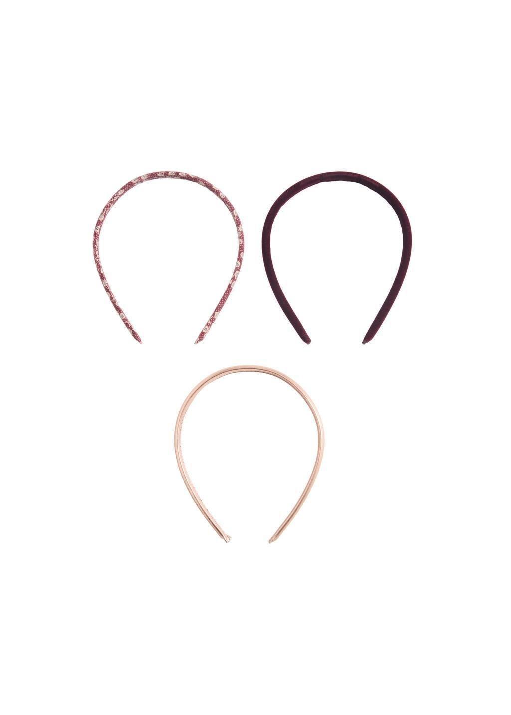 Red Set Of 3 Headbands, Kids Girl, Dark Red, large image number 1
