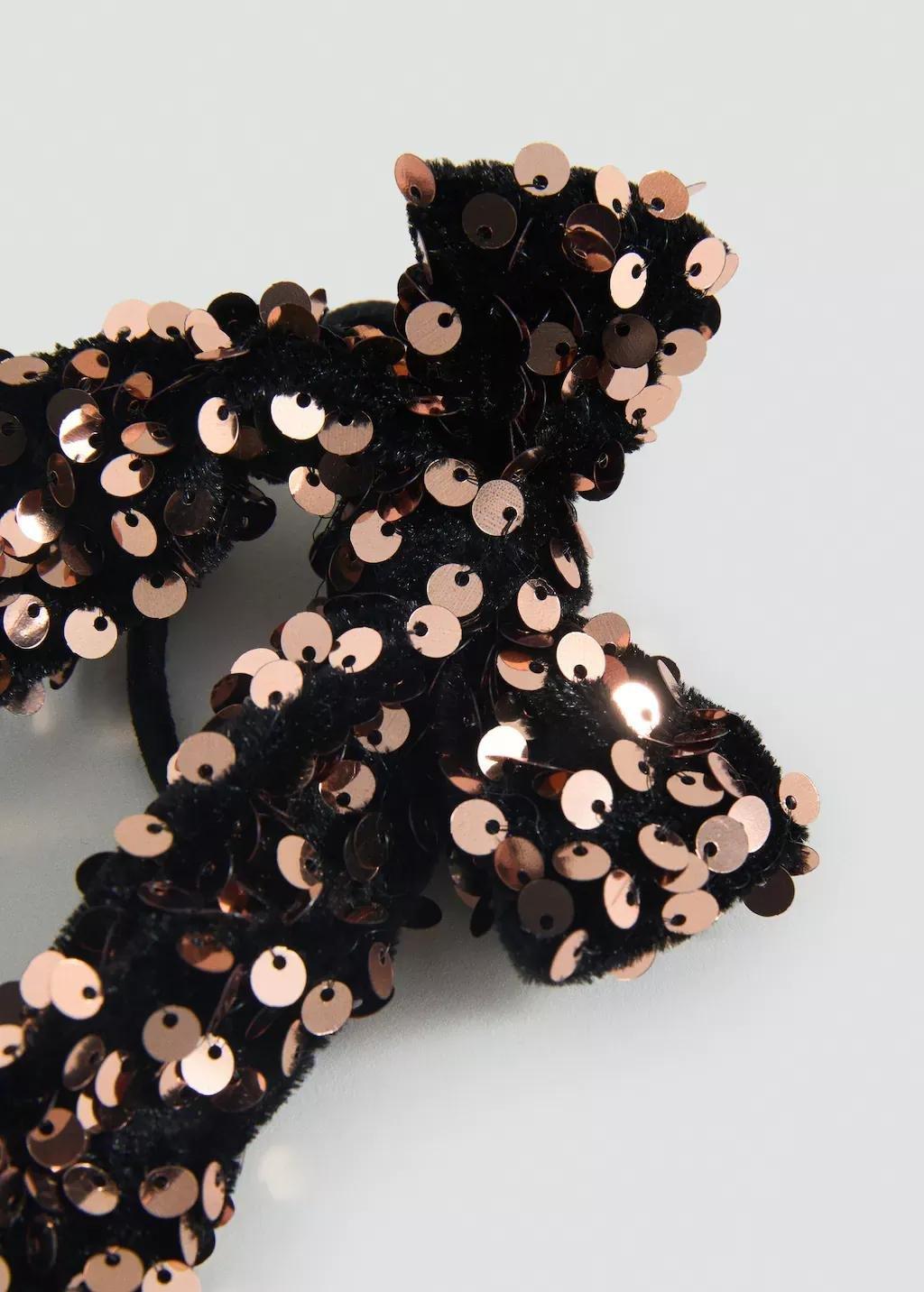 Gold Bow Scrunchie, Kids Girl, Gold, large image number 0