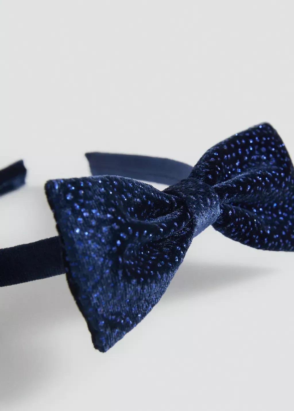 Blue Bow Hairband, Kids Girl, Dark Blue, large image number 0