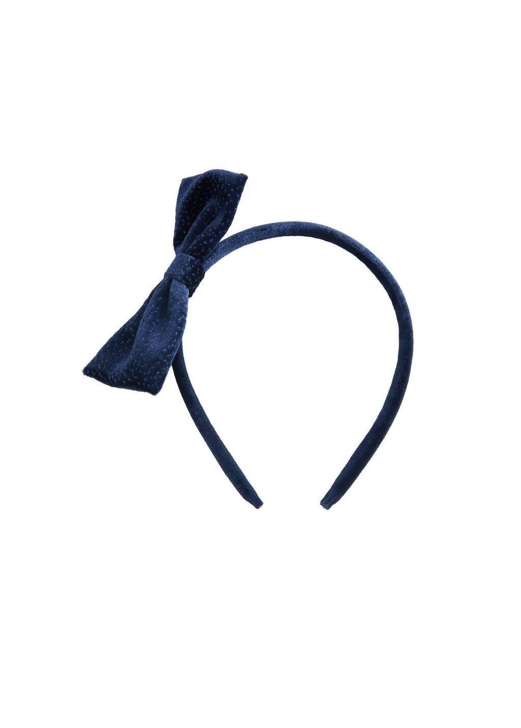Blue Bow Hairband, Kids Girl, Dark Blue, large image number 1