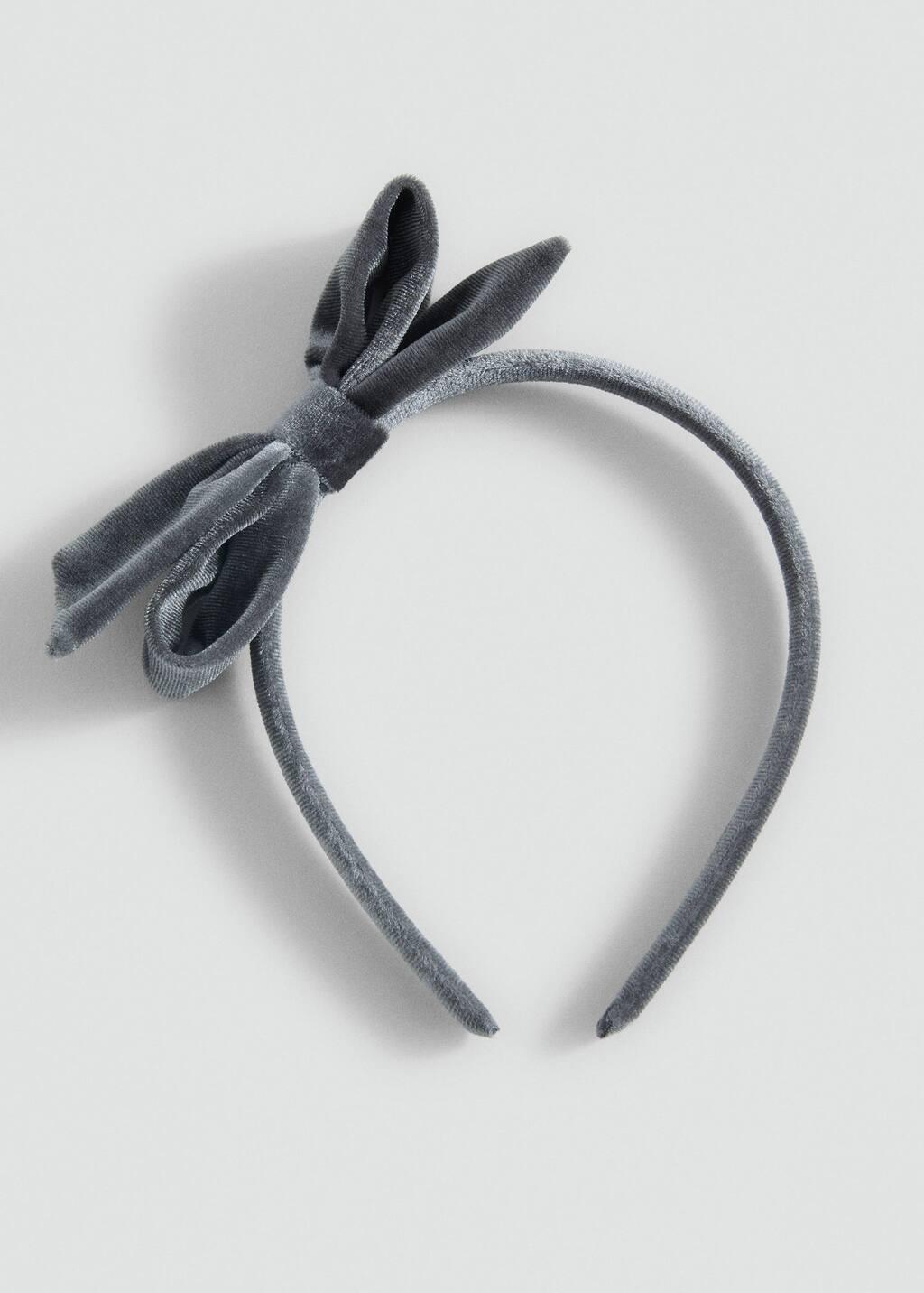 Grey Bow Hairband, Kids Girl, Grey, large image number 2