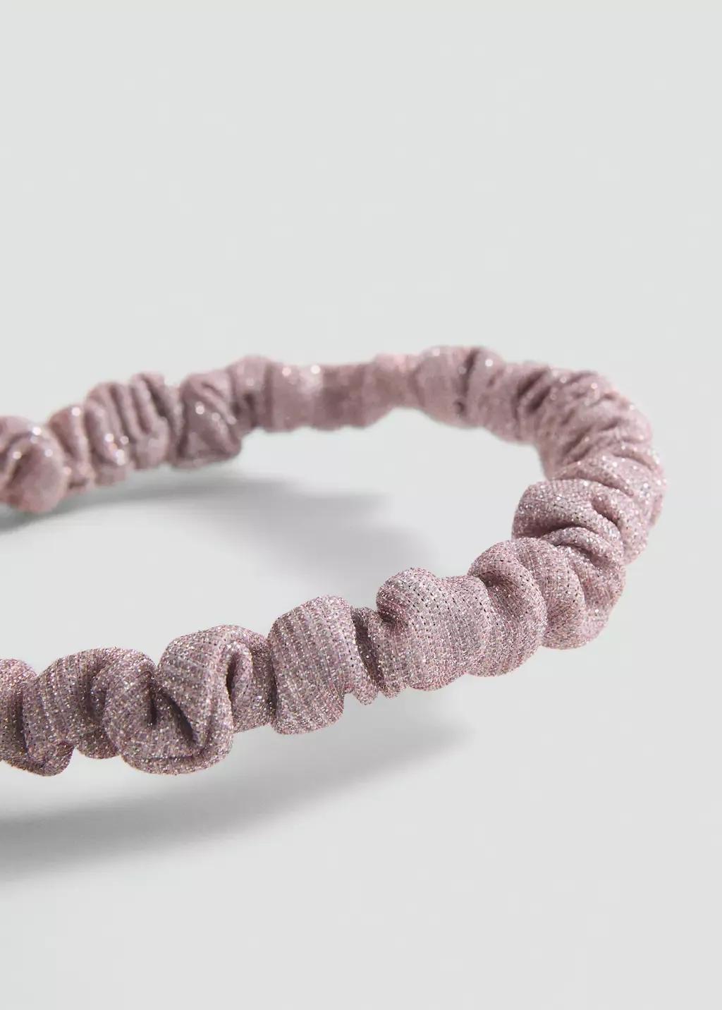 Pink Lt-Pastel Sparkly Ruched Headband, Kids Girl, Light-Pastel Pink, large image number 0