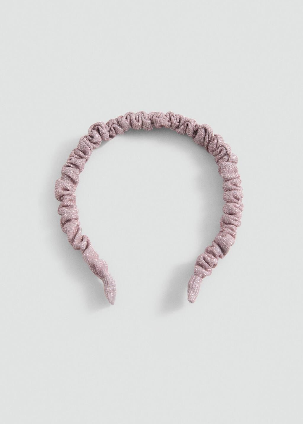 Pink Lt-Pastel Sparkly Ruched Headband, Kids Girl, Light-Pastel Pink, large image number 2