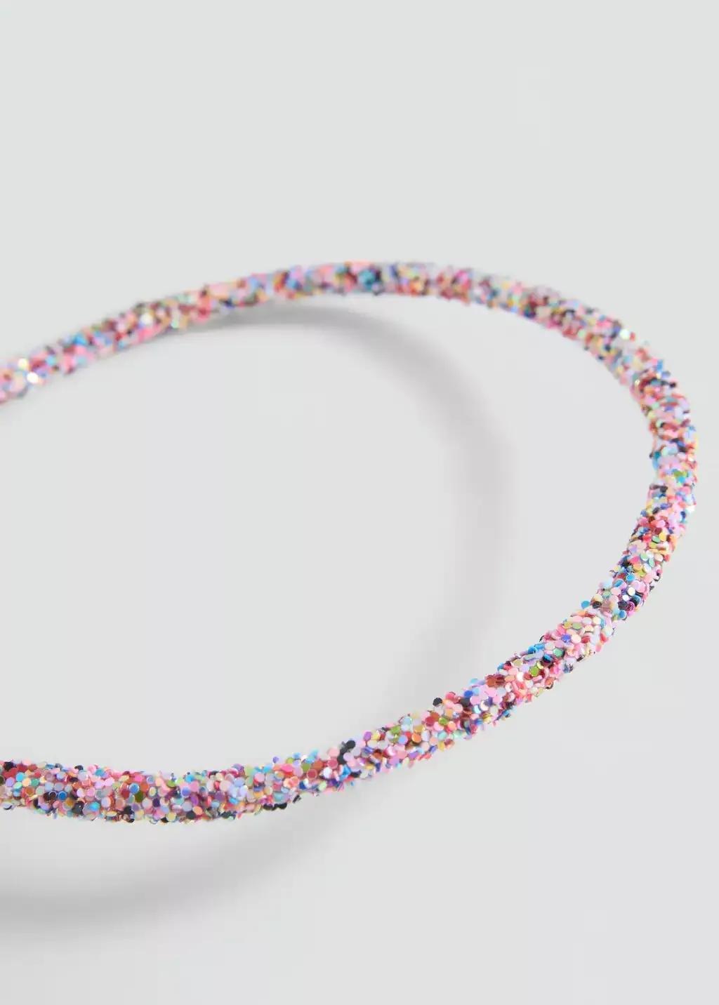 Pink Glitter Hairband, Kids Girl, Pink, large image number 0