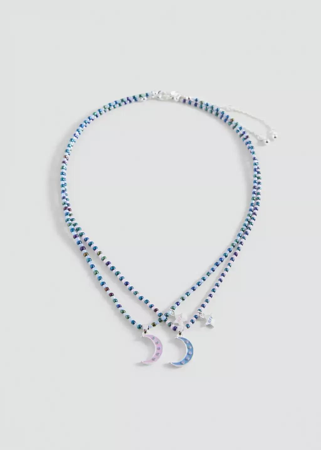 Blue Set 2 Combined Necklaces, Kids Girl, Medium Blue, large image number 0