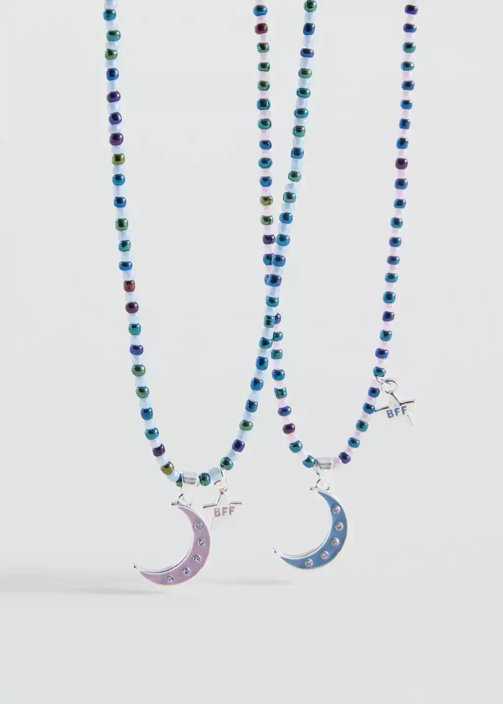 Blue Set 2 Combined Necklaces, Kids Girl, Medium Blue, large image number 1