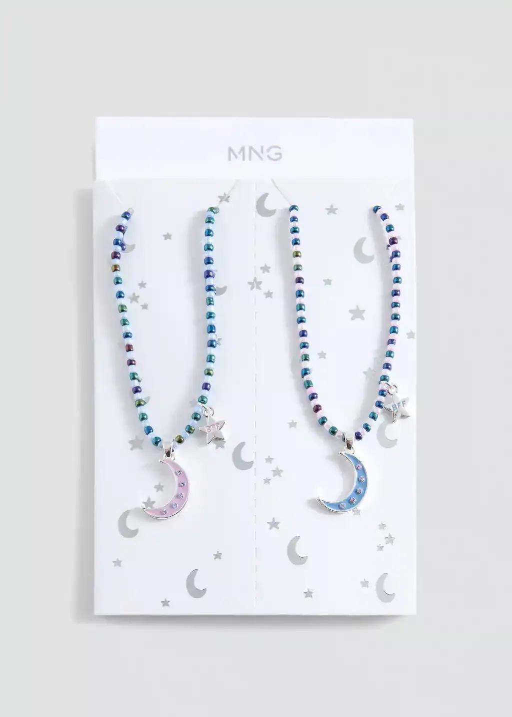 Blue Set 2 Combined Necklaces, Kids Girl, Medium Blue, large image number 3