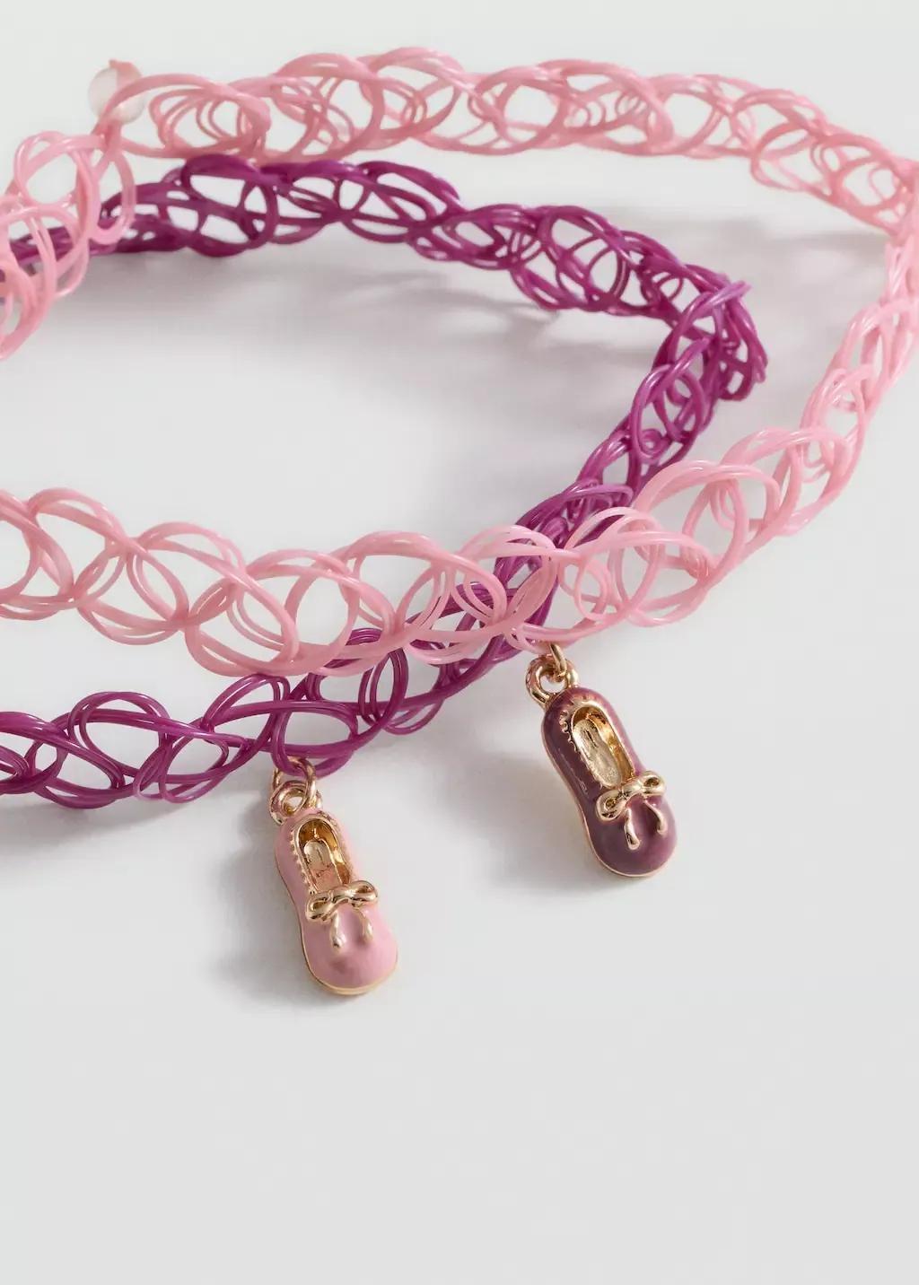 Pink Lt-Pastel 2 Pendant Chockers Pack, Kids Girl, Light-Pastel Pink, large image number 0