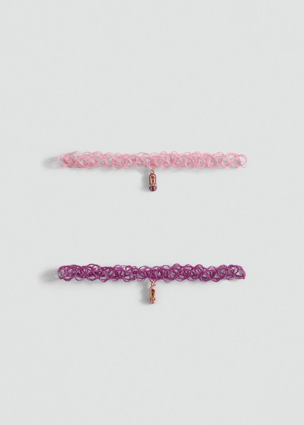 Pink Lt-Pastel 2 Pendant Chockers Pack, Kids Girl, Light-Pastel Pink, large image number 2
