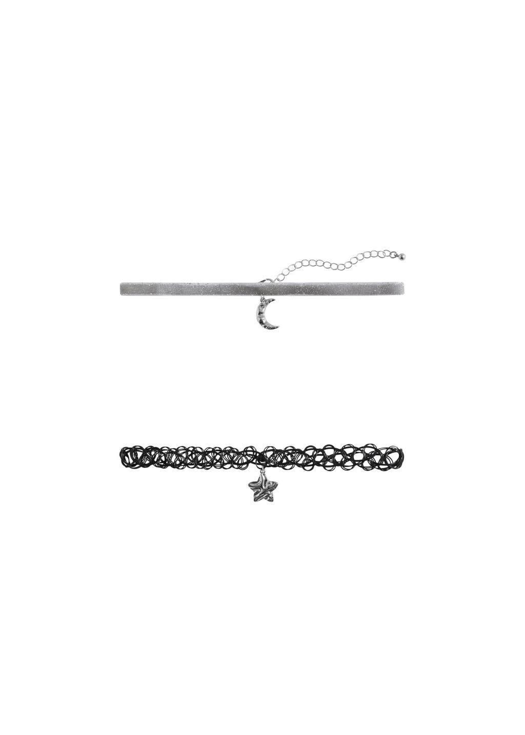Black 2 Pendant Chockers Pack, Kids Girl, Black, large image number 1