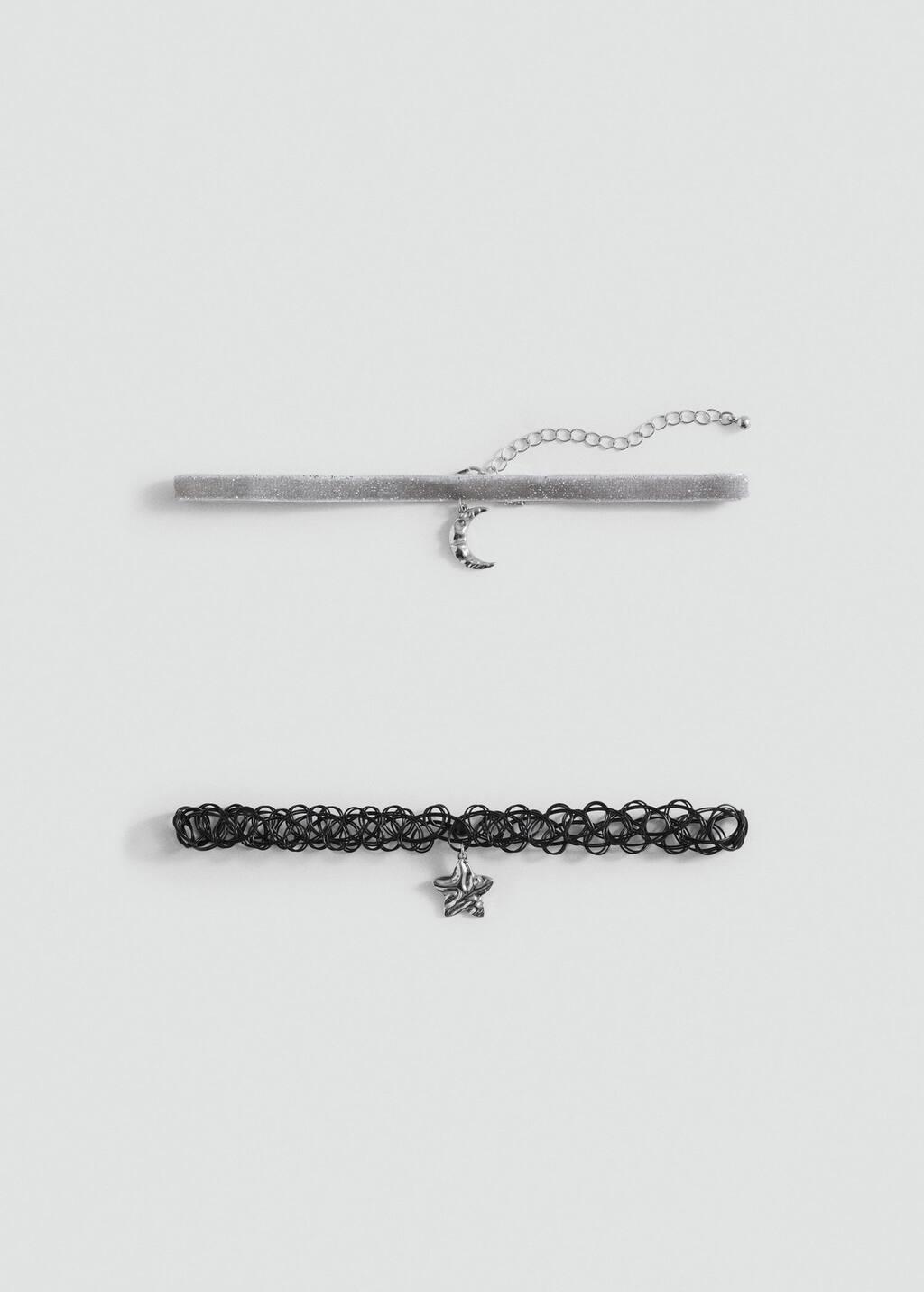 Black 2 Pendant Chockers Pack, Kids Girl, Black, large image number 2