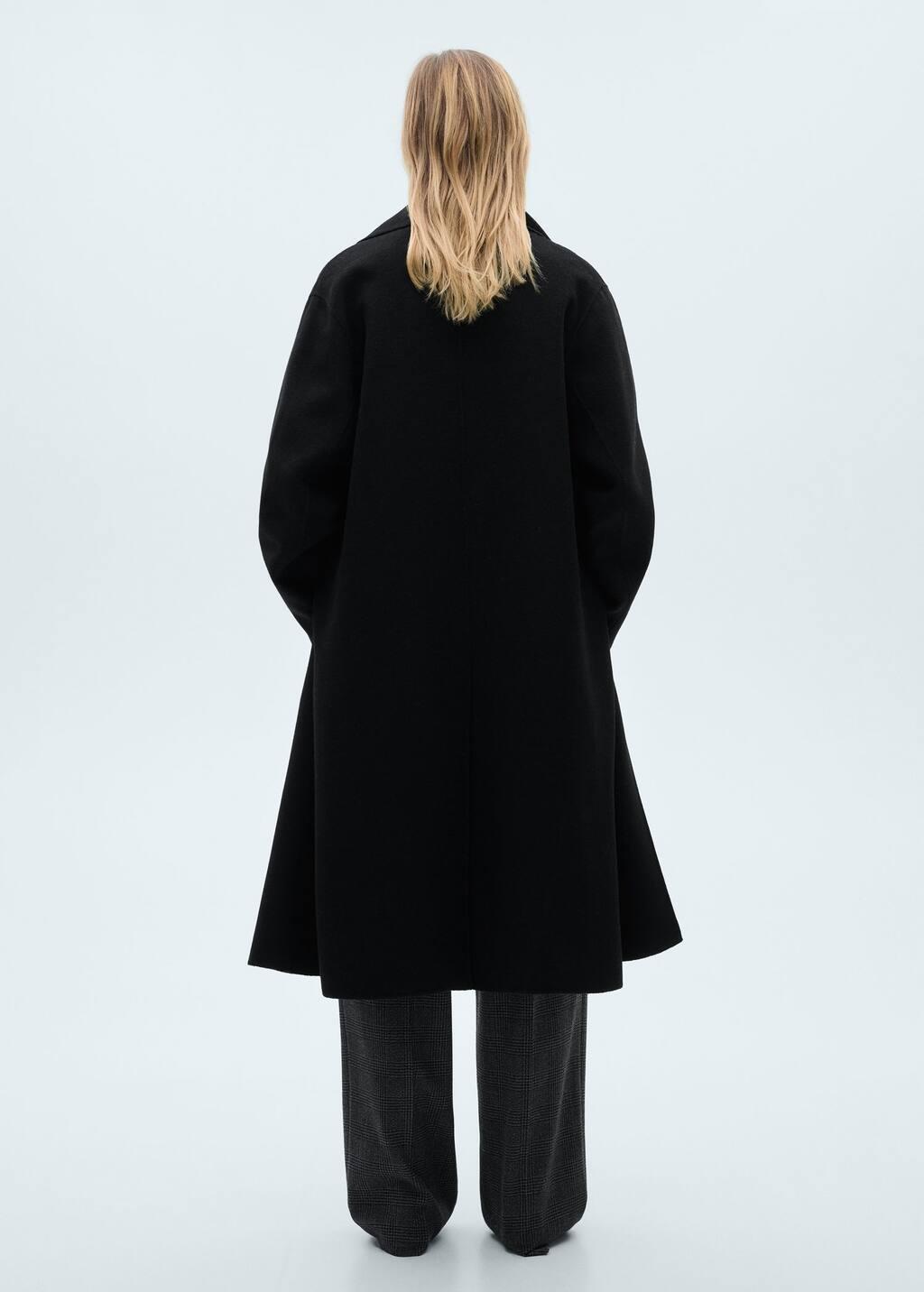 Black Handmade Oversized Wool Coat, , large image number 5