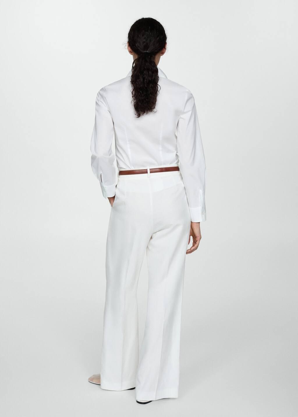 White Fitted Cotton Shirt, , large image number 8