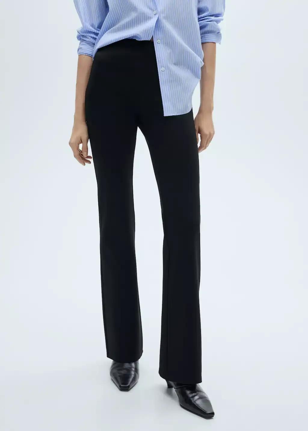Black Flared Leggings, , large image number 0