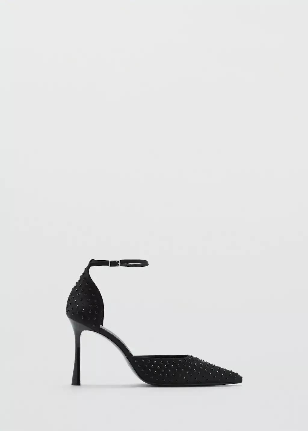 Black Crystal Heel Shoe, , large image number 4