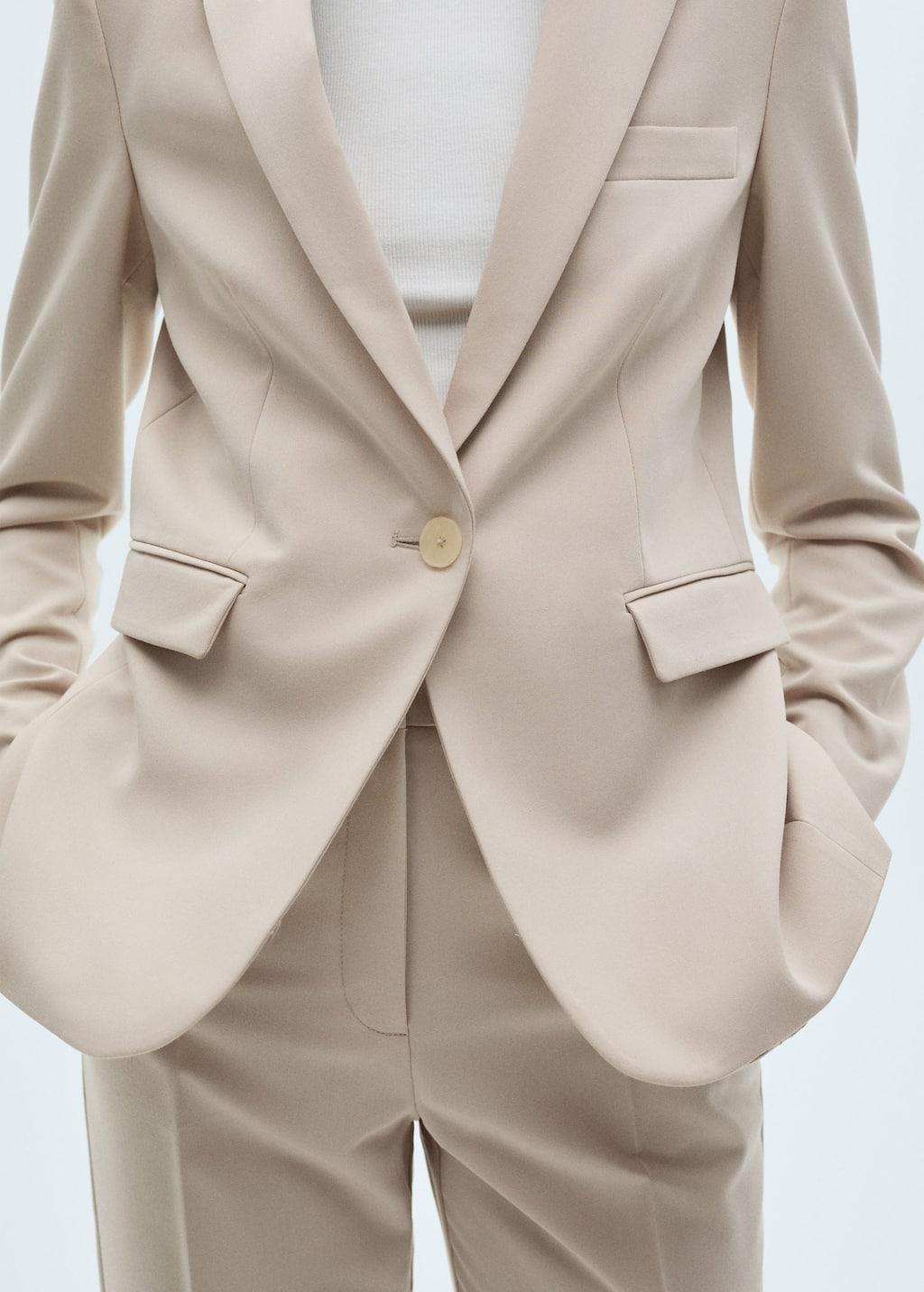 Grey Lt Pastel Fitted Suit Jacket, , large image number 1