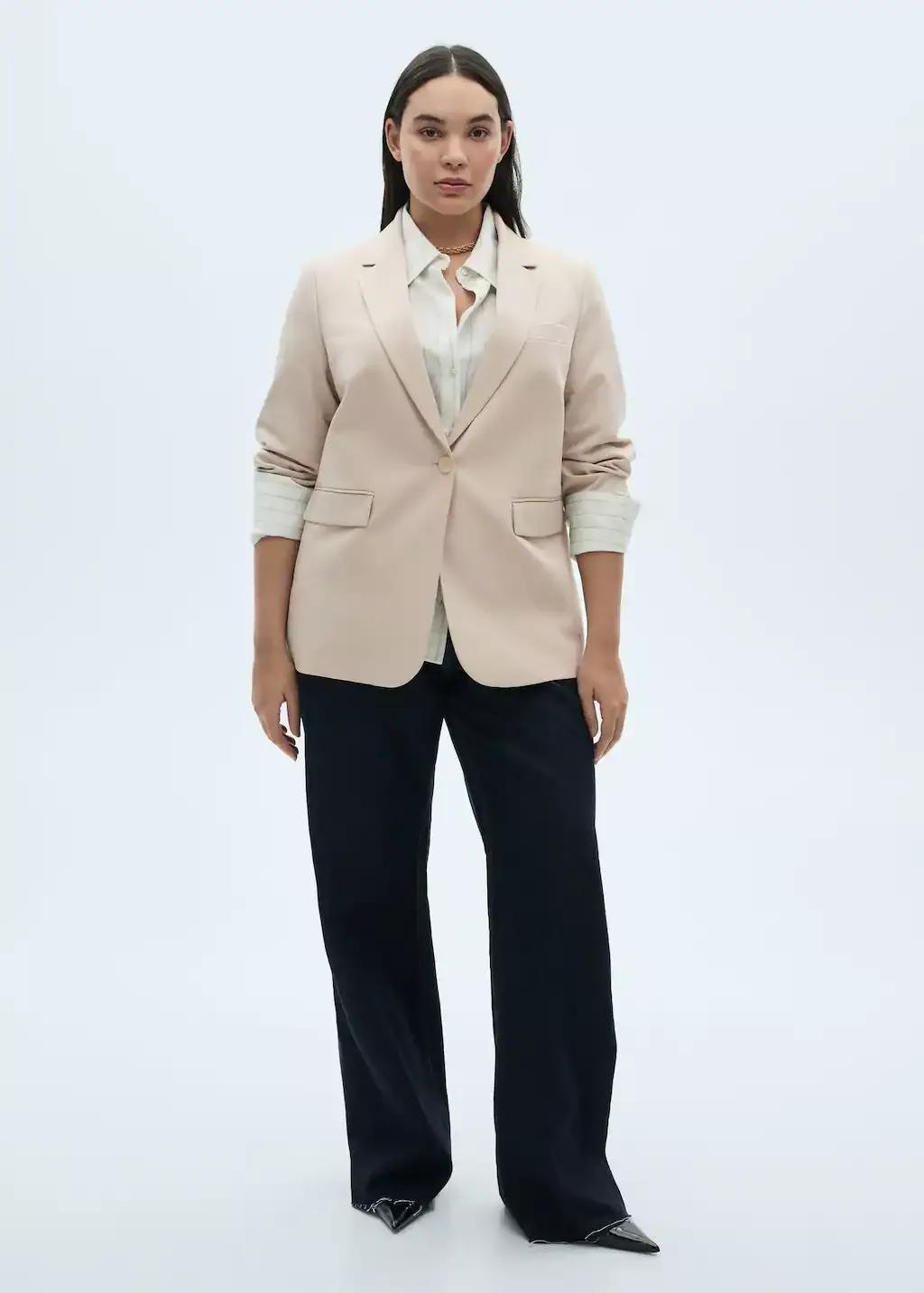 Grey Lt Pastel Fitted Suit Jacket, , large image number 2