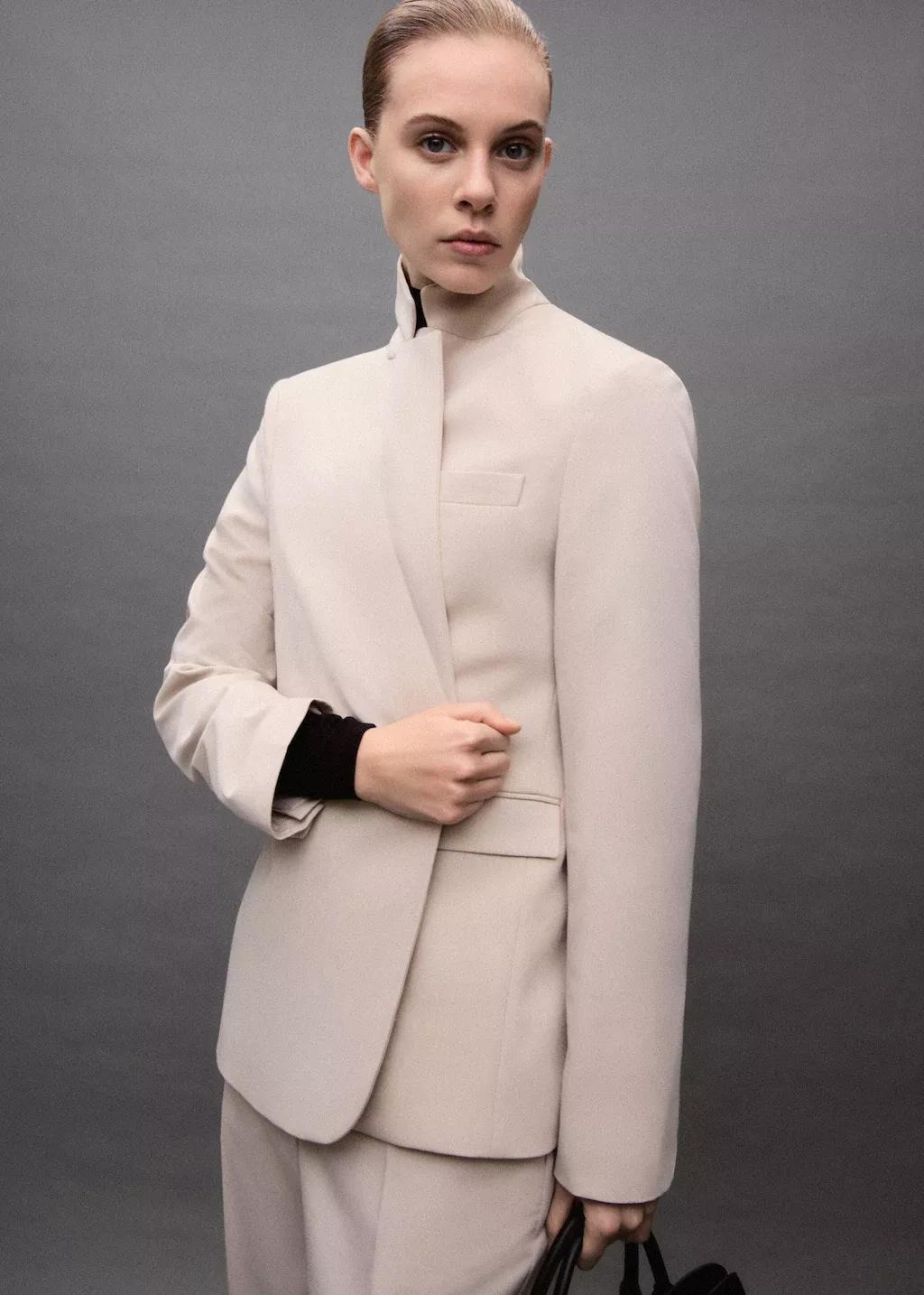 Grey Lt Pastel Fitted Suit Jacket, , large image number 4