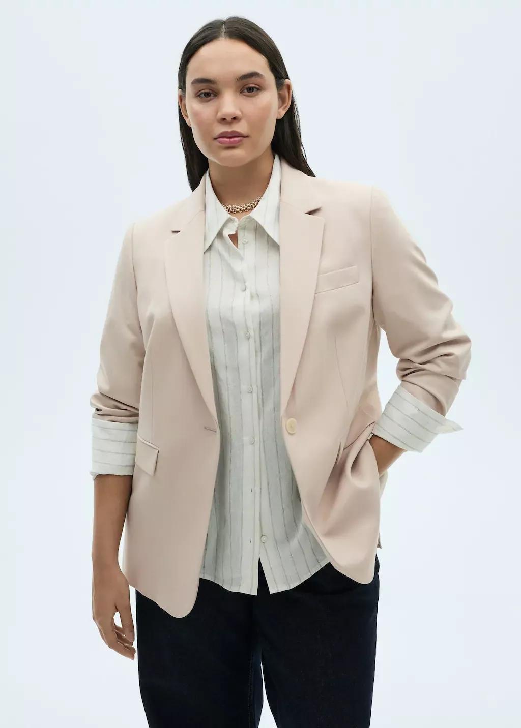 Grey Lt Pastel Fitted Suit Jacket, , large image number 8