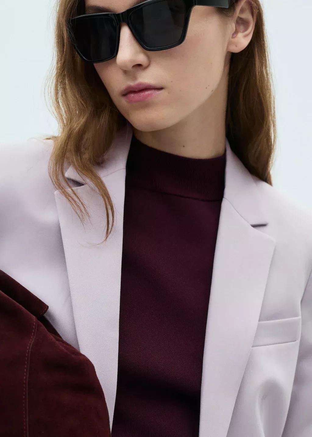 Purple Lt-Pastel Fitted Suit Jacket, , large image number 1