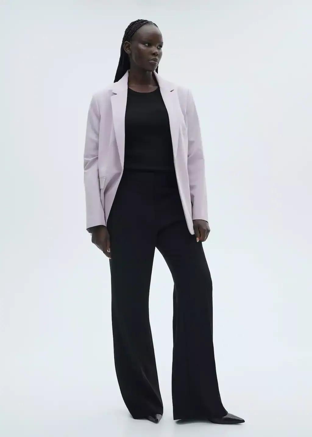 Purple Lt-Pastel Fitted Suit Jacket, , large image number 2