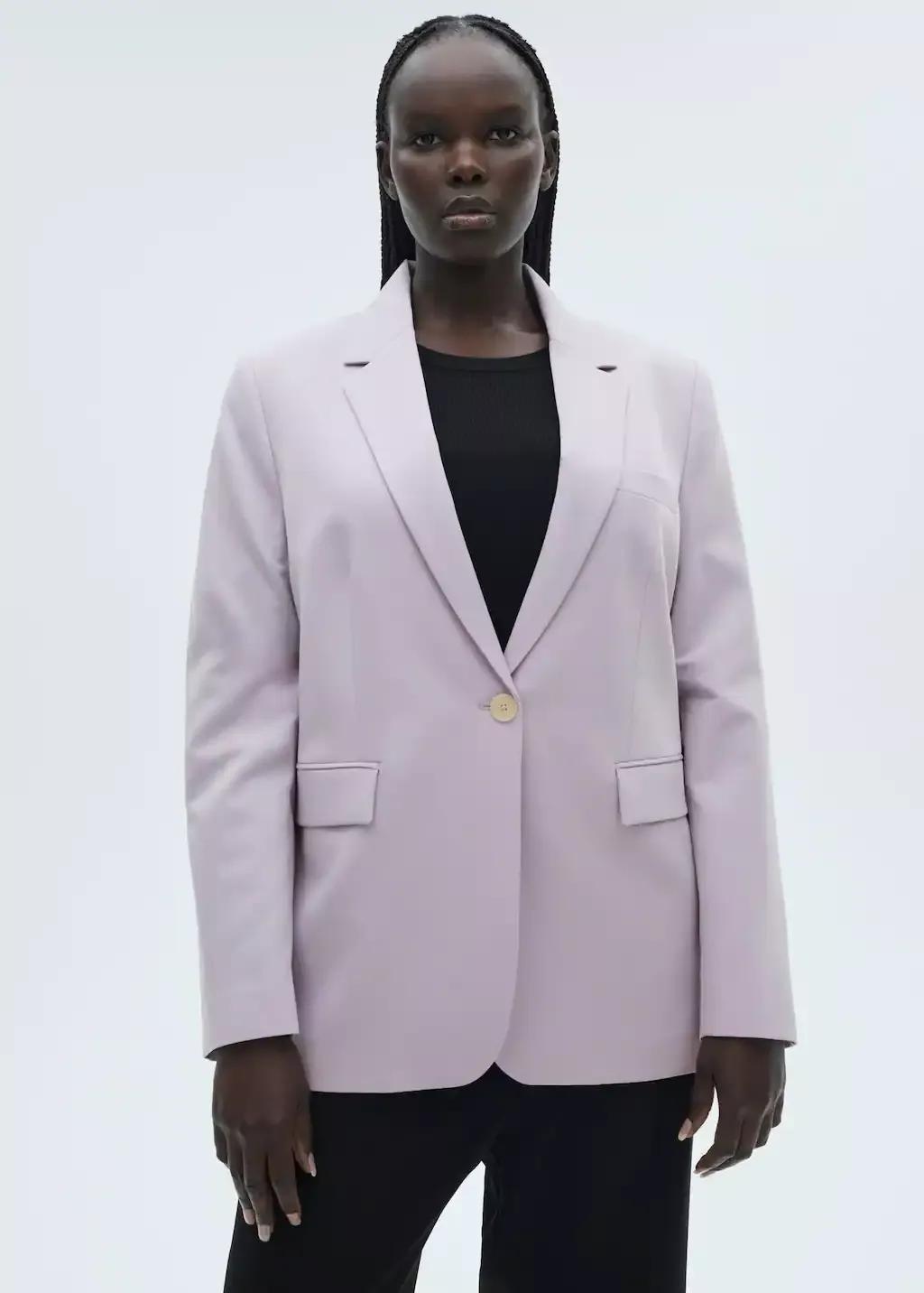 Purple Lt-Pastel Fitted Suit Jacket, , large image number 5