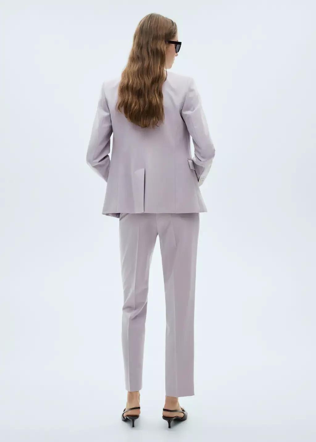 Purple Lt-Pastel Fitted Suit Jacket, , large image number 7