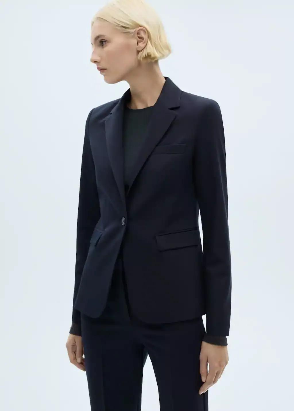 Navy Tailored Suit Blazer, , large image number 0