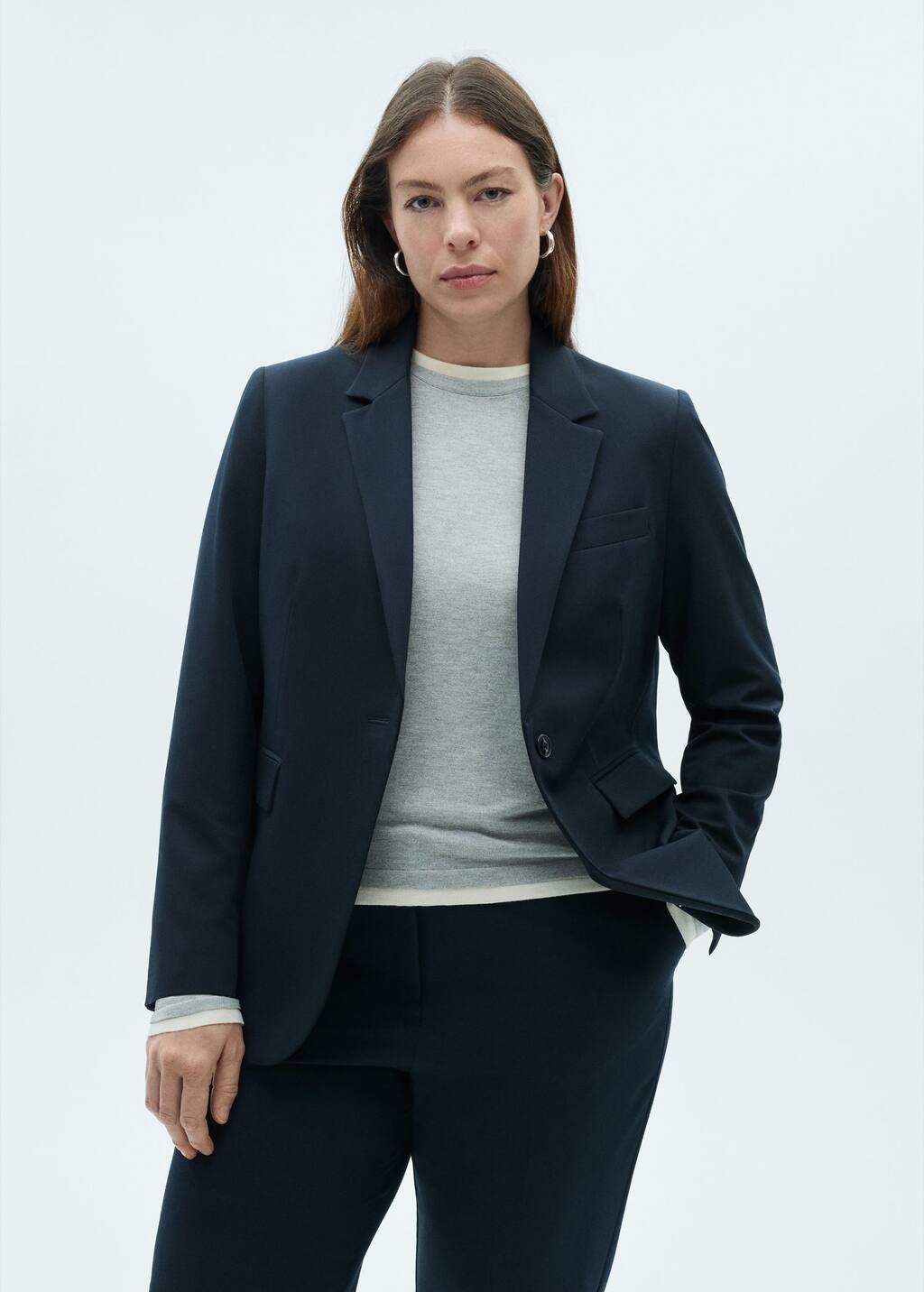 Navy Tailored Suit Blazer, , large image number 6