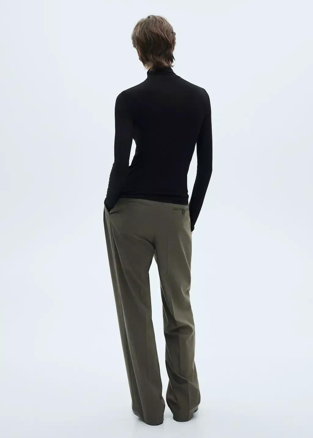 Black Turtleneck Long-Sleeved T-Shirt, , large image number 5