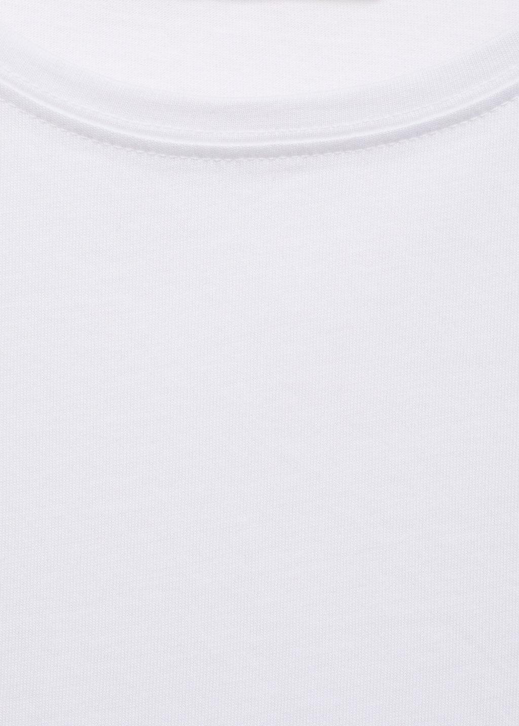 White Short-Sleeved Cotton T-Shirt, , large image number 7