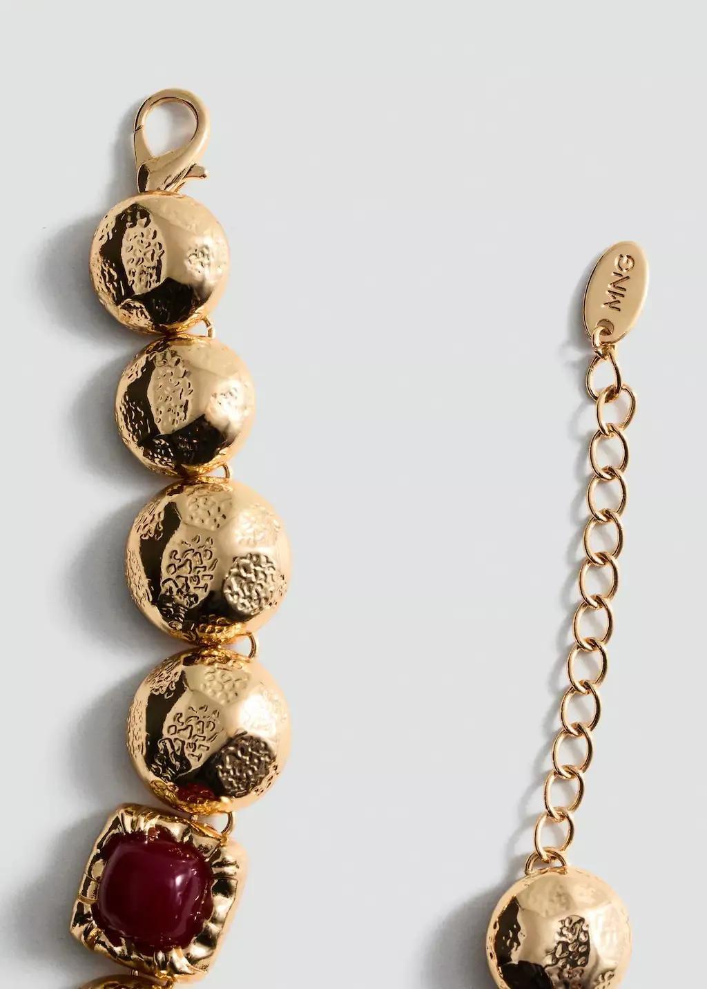 Gold Mixed Bead Necklace, Gold, large image number 0