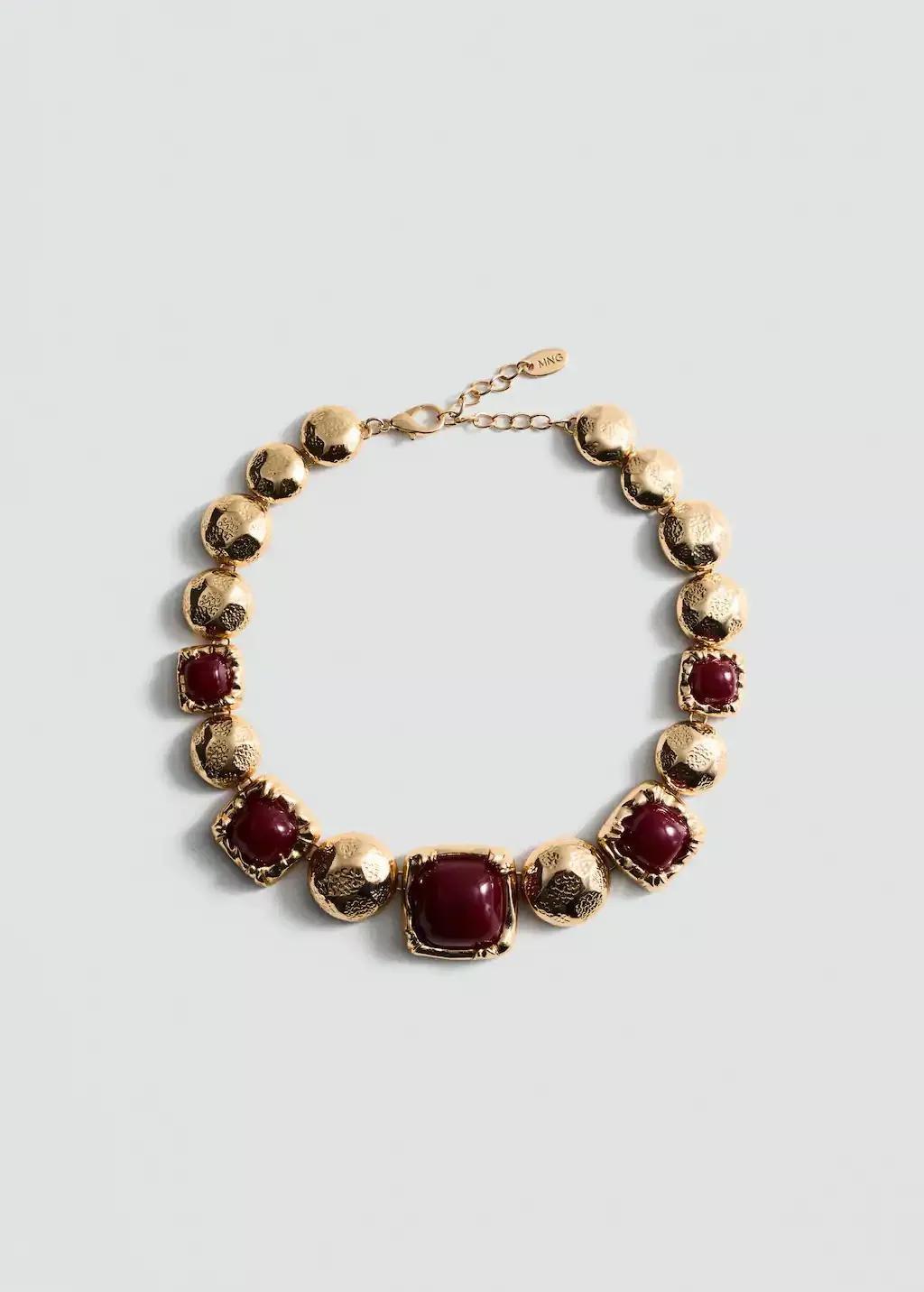 Gold Mixed Bead Necklace, Gold, large image number 4