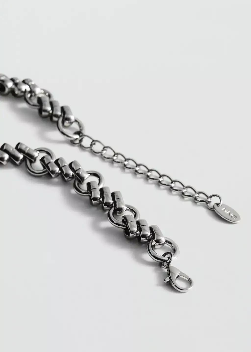 Silver Link Mixed Necklace, Silver, large image number 0