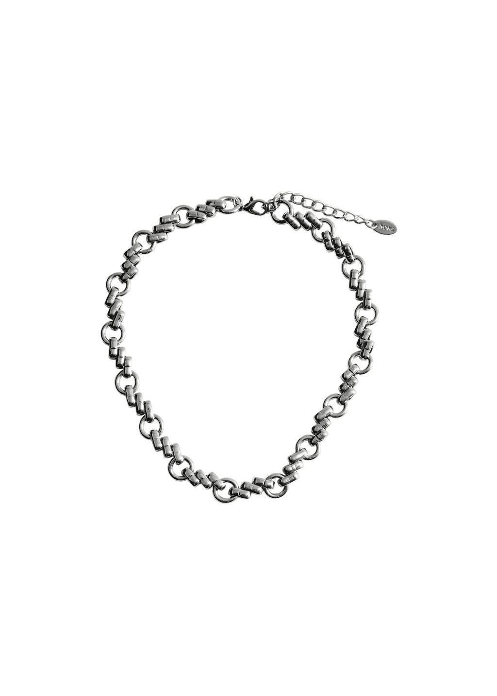 Silver Link Mixed Necklace, Silver, large image number 2