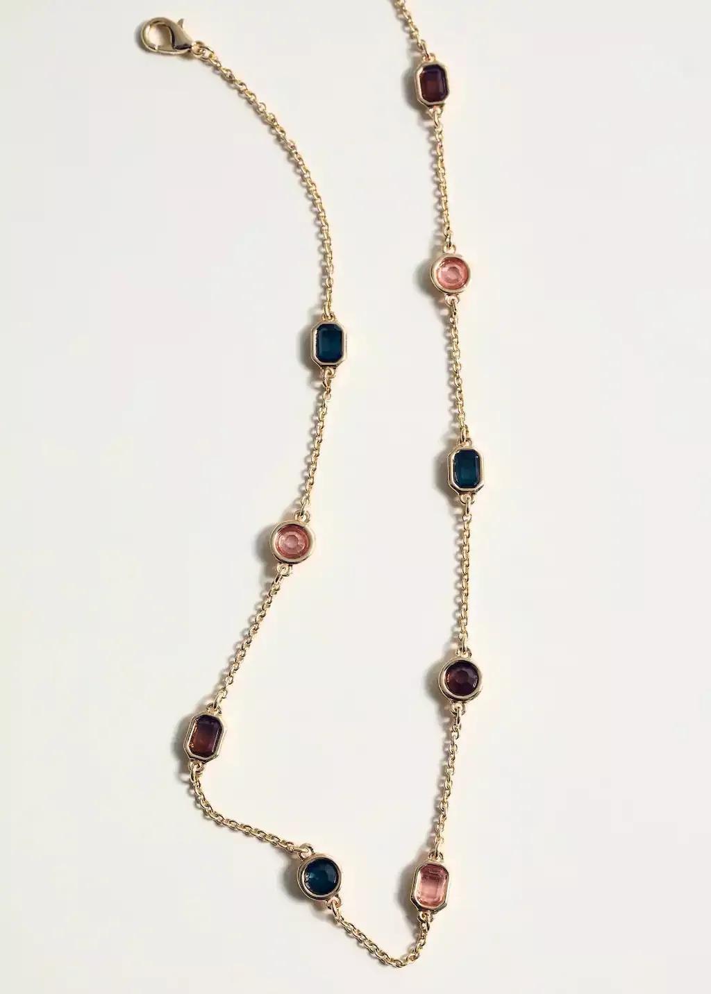 Gold Combined Bead Chain Necklace, Gold, large image number 2