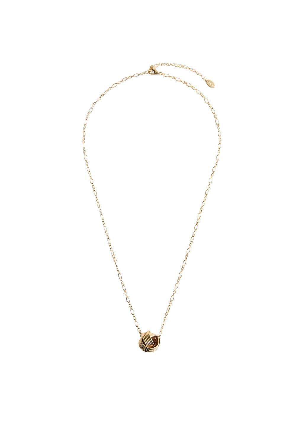Gold Interlocking Hoops Pendant Chain Necklace, Gold, large image number 2